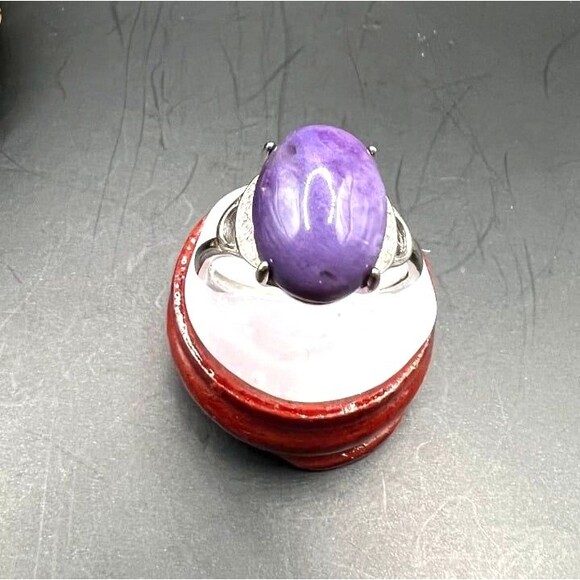 Beautiful Lepidolite Rings set in 925- Adjustable - Picture 1 of 5